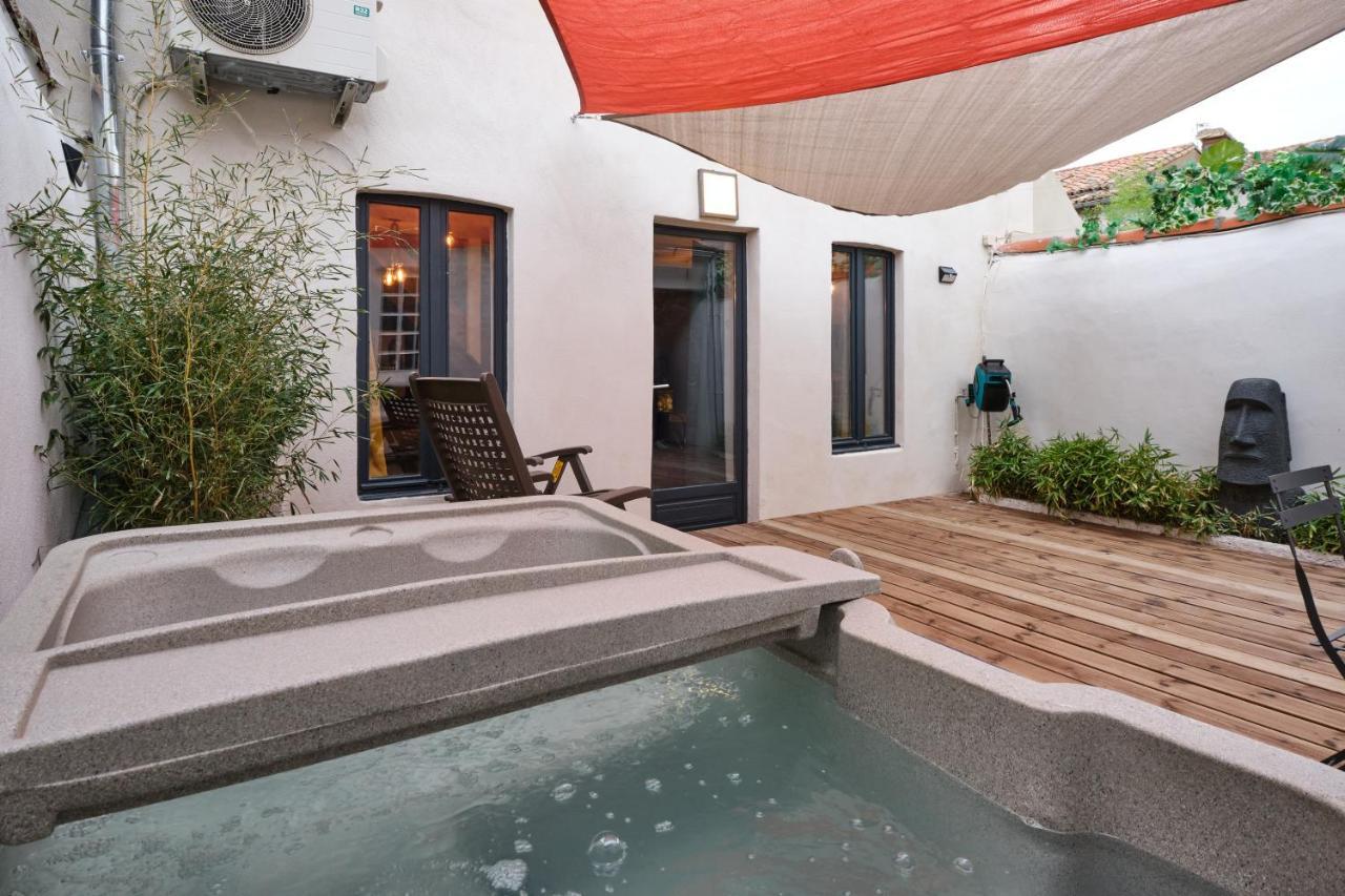 Melina - jacuzzi - maison avec cour climatisée proche cité médiéval Carcassonne Esterno foto